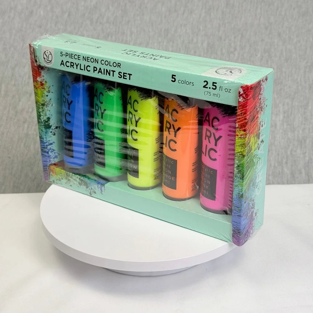 The Supply Lines 5 Piece Neon Acrylic Paint Set 2.5oz Tubes Fluorescent 003-6794